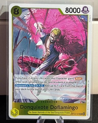 One Piece OP12-107 Donquixote Doflamingo EN MINT   FAST USA SHIPPING