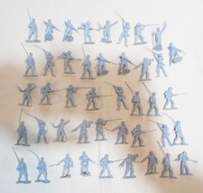 MARX BLUE AND GRAY PLAYSET LOT OF 43 UNION SOLDIERS 54mm CIVIL WAR 1960's