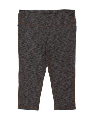 Athleta Damen Capri Leggings UK 16 Large grau fleckig BJ05