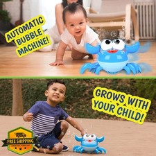 Maxx Bubbles Dancing Crab Bubble Machine Blue Lights Music Kids Toy 4oz Soap