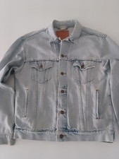 Levi's Denim Trucker Jacket Size Medium Red Tab 70507 Stone Wash Blue Vintage 