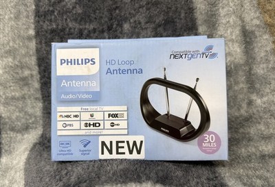 Philips Modern HD Loop Passive Antenna 4k 8k Ultra HD - Black Next Gen TV