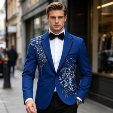 Men Suits Slim Fit 2 Piece Formal Tuxedo Suits Blazer Pants for Wedding Prom Set