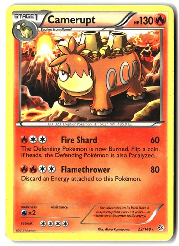 Camerupt 22/149 Rare Boundaries Crossed Pokemon Damaged