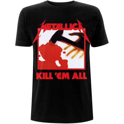 Men's Metallica Kill 'Em All Tracks (Back Print) Slim Fit T-shirt Small Black