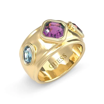 GUESS Schmuck Damenring Multi Cystal Goldfarben JUBR05315JWYGMC - Bild 1 von 2