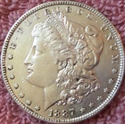 1887-P  Morgan Silver Dollar, AU+ / DETAILS  Great Date Nice Coin    Lot # 20