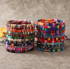 24pcs Bohemian Style Friendship Bracelet Set Colorful Surf Bracelets - NEW