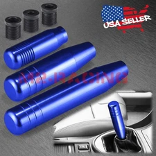 Universal Shift Knob Chrome Blue Aluminum Manual Stick Lever Stick Shifter JDM