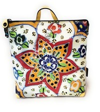 Zaino in pelle ruga Bull Black+Trip pelle Donna Gabs LOLITA Tg.M "Ceramica Fiori