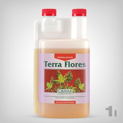 CANNA Terra Flores Blütedünger 1L - Profi Blüten & Früchte, Erde NPK 2-2-4