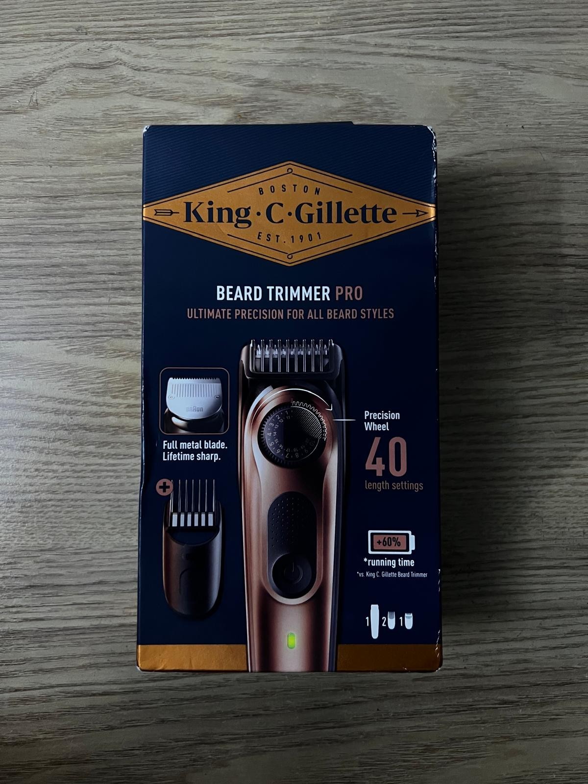 Tondeuse à barbe King C. Gillette Beard Trimmer Pro appareil de coupe pour barbe longue et courte
