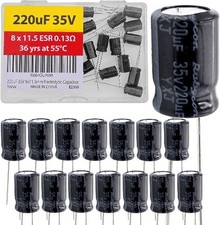 Rubycon 220uF 35V 8x11.5mm Low ESR 0.13 Electrolytic Capacitor Radial Lead