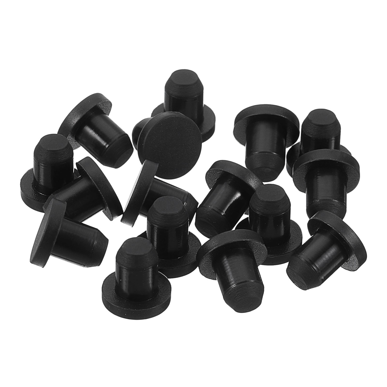 16pcs Black Rubber Stopper 6.3mm Plug Holes for 6mm/0.24" Hole