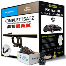 Für RENAULT Clio Fliessheck II BB,CB Anhängerkupplung abnehmbar +eSatz 7pol 01-