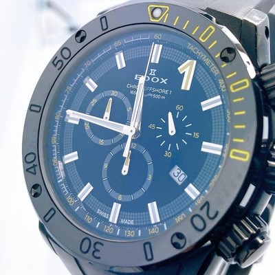 Edox Chronoffshore1 10221-37N-NINJ Quarz 45mm Edelstahl schwarzes Zifferblatt