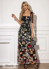  New With Tags JJs House Flower Square Sleeveless Strap Tying Prom Dress-Medium