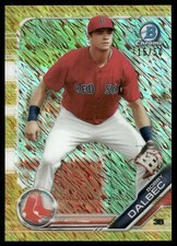 BOBBY DALBEC 2019 Bowman Chrome Yellow Shimmer SP RC #15/50 Boston Red Sox