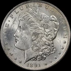 1891-CC Morgan Silver Dollar $1 – Carson City – Superb Brilliant Uncirculated BU