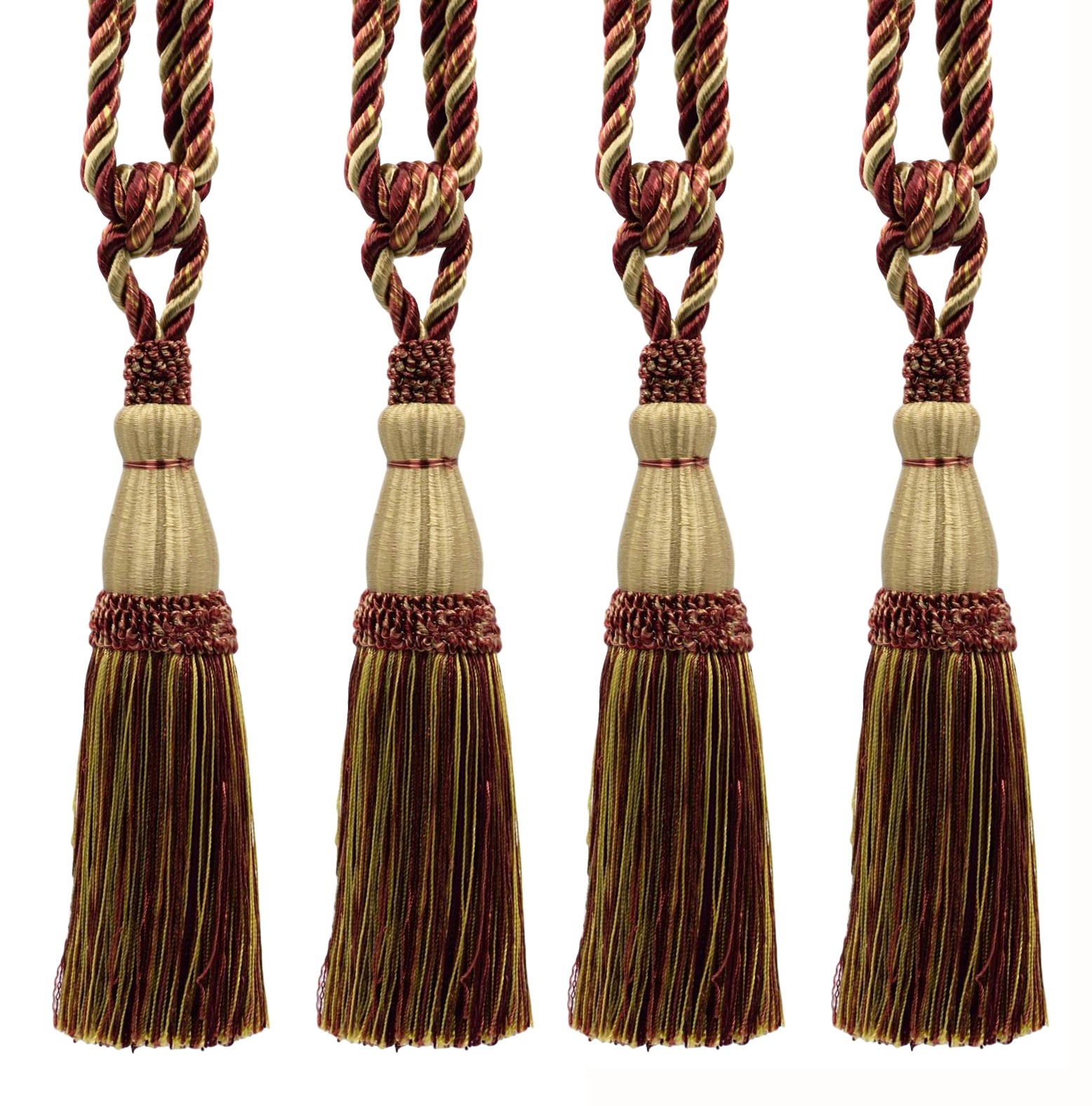 DÉCOPRO Tassel Tieback, Style# TBC085, Color# PR02 - Bistro Beige [Set of 4]