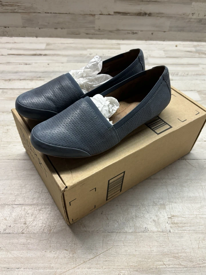 Zapatos sin cordones Rockport para mujer de cuero azul talla 10M cómodos informales planos Foto 4 de 4