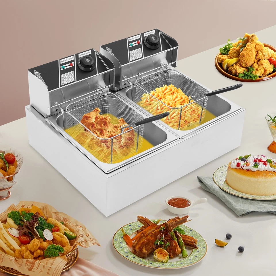 12L Friggitrice Elettrica Professionale Acciaio acciaio inossidabile Argento - Immagine 4 di 4