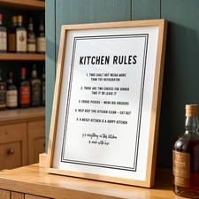 Kitchen Prints Decor Kitchen Rules Funny Kitchen Print Home Decor Poster Gift