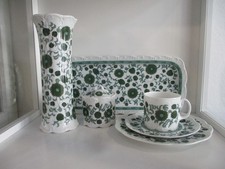 Rosenthal Monbijou Giscard grün Kaffeegedeck Königskuchenplatte Vase Zuckerdose