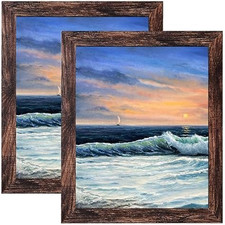 8X10 Picture Frame Brown for Wall Mounting or Tabletop Display, 2 Pack