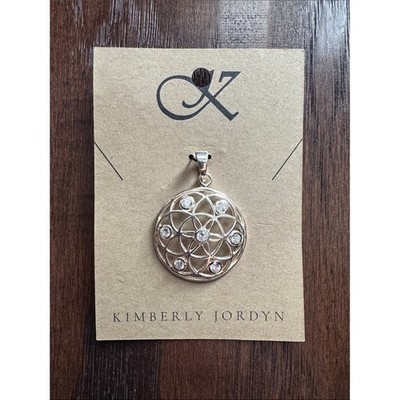 Sterling Silver Floral Crystal Pendant
