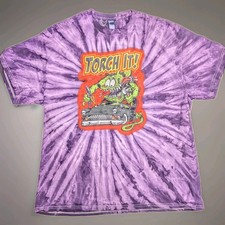 Ed "Big Daddy" Roth Rat Fink "Torch It!" Tie-Dye T-Shirt XL Purple Vintage...