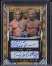 2025 Leaf Metal Prismatic Gold Mike Tyson Floyd Mayweather Jr 1/1 Auto Autograph