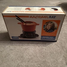 Rachael Ray 1.5 Quart Complete Fondue Set - Enamel Cast Iron Cookware