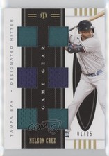 2021 National Treasures Game Gear Materials Sixes Holo Gold 1/25 Nelson Cruz 1u6