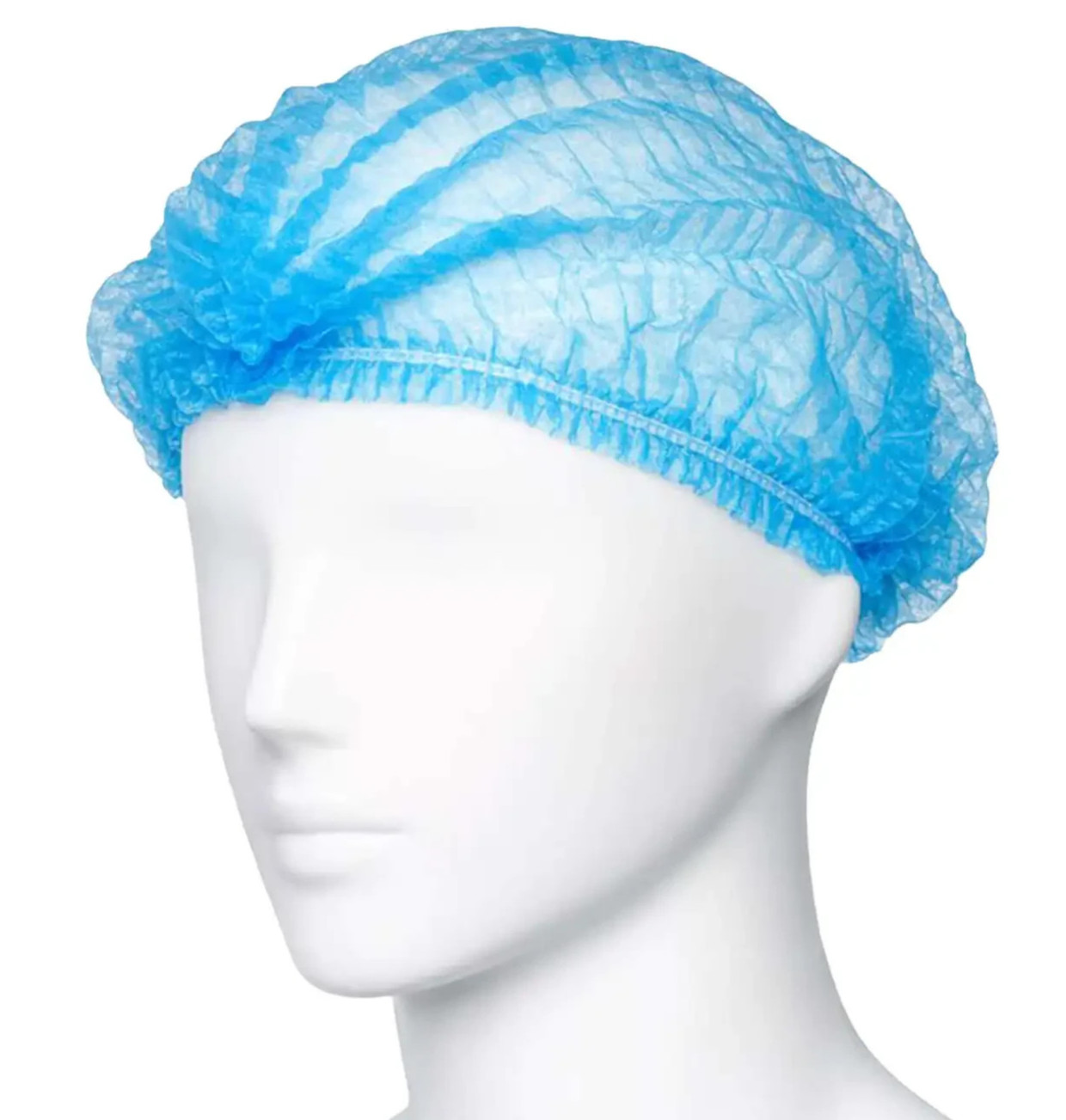 Hair Net Disposable Mob Cap Blue Catering  Elasticated Head Cover Pack of 100