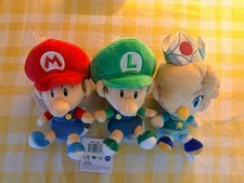 Super Mario Brothers 5" Plush Baby Set Of 3: Mario, Luigi, Rosalina Nice 