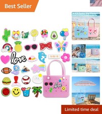 16Pcs/30Pcs Bogg Bag Charms, Beach Accessories Cute Charms for Bogg Bag Rubber T