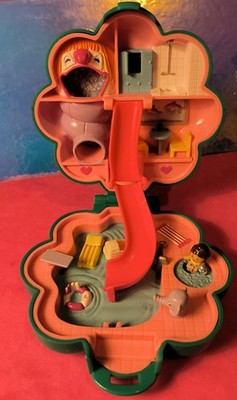 Polly Pocket Bluebird 1990 Orig Freibad, Figur & Lilo Verschluss+ Rutsche Intakt