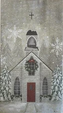two Individual paper dinner Decoupage napkins Christmas Church Holiday Steeple