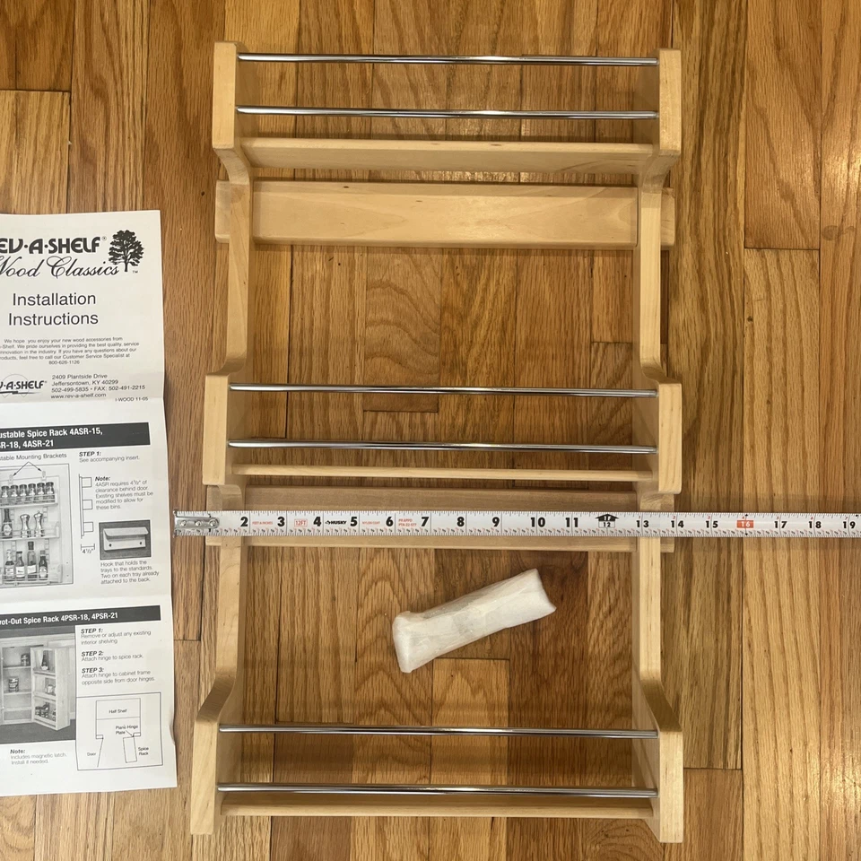 Rev-A-Estante 15" Gabinete de Cocina Montado en Puerta 3 Estantes Almacenamiento Especias Estante, 4SR-15 Foto 3 de 4