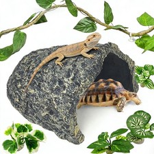 Extra Large Reptile Hideout,Tortoise Hide Cave Shelter,Reptile Basking Platfo...