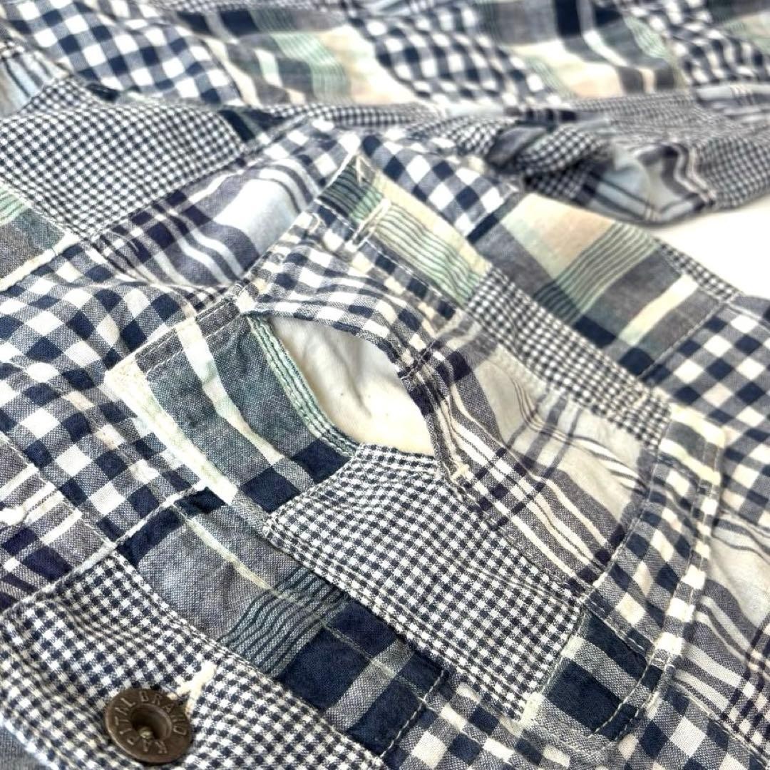 KAPITAL Patchwork Cotton Jacket Raglan Sleeve Blu… - image 12