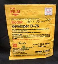 Vintage KODAK D-76 FILM DEVELOPER 3 1/2 Oz USEABLE AND COLLECTIBLE 1 QUART SIZE
