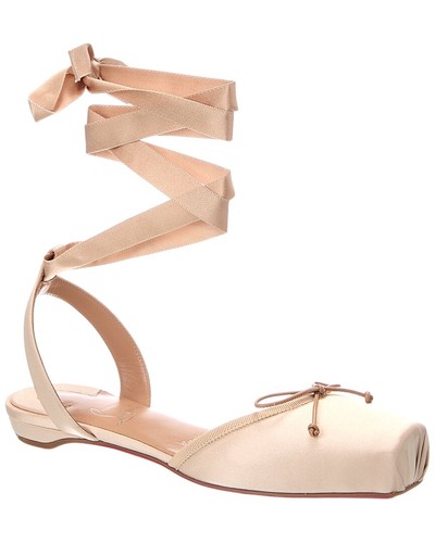 Christian Louboutin Cassia Lace Up Satin Ballerina Flat Women's