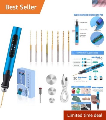 Mini Drill Pen Cordless Electric 3-Speed Drill Bits Jewelry DIY Plastic Wood