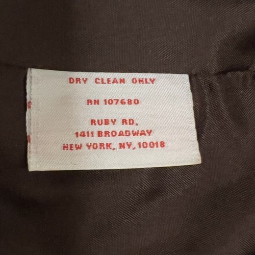 Ruby Rd Size 14 Lightweight Quilted Brown Orange Print Button Lined Jacket - Picture 5 of 8