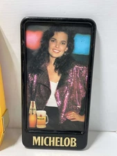 Vintage 1990 Michelob Beer Girl with Mug Sign