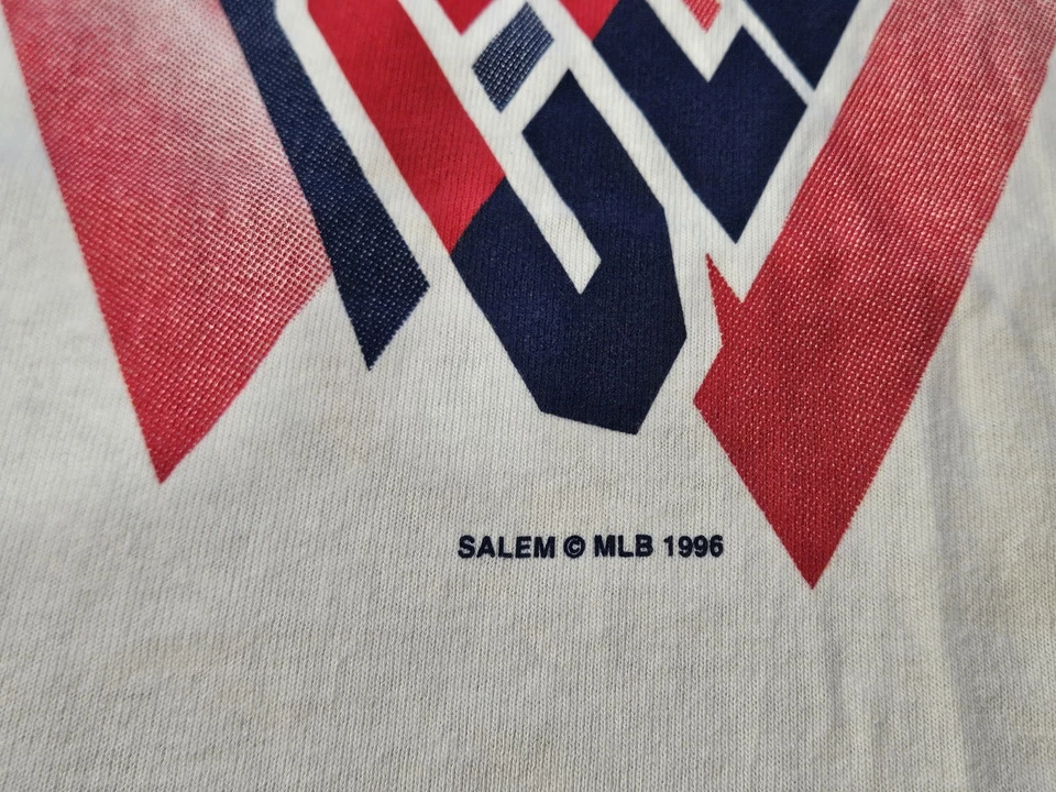 Vintage 90s The Game Cleveland Indians Chief Wahoo Big Logo All Over Print Shirt - Image 3 of 4