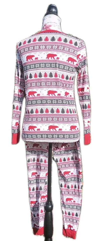 WONDERSHOP женщин маленький 2 изделия красный белый пижамы Sleepwear хлопок Рождество - Изображение 2 из 4