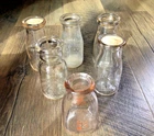 Lot Of 6 Vintage Dairy Half Pint Glass Bottles